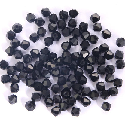 100Pcs 4MM Glass Bicone Shaped Beads Faceted Crystal Beads for Jewelry Making Bracelet Necklace Earrings DIY Beading