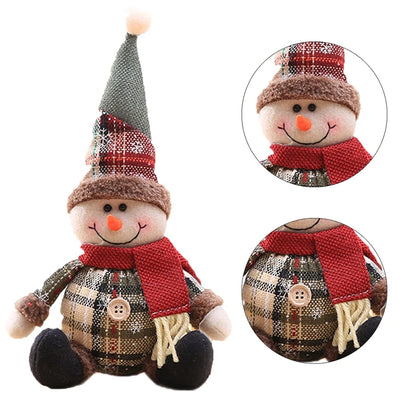 Snowman Doll Merry Chirstmas Decor for Home Table 2023 Elk Doll Christmas Ornaments Santa Claus Navidad Gift Happy New Year 2