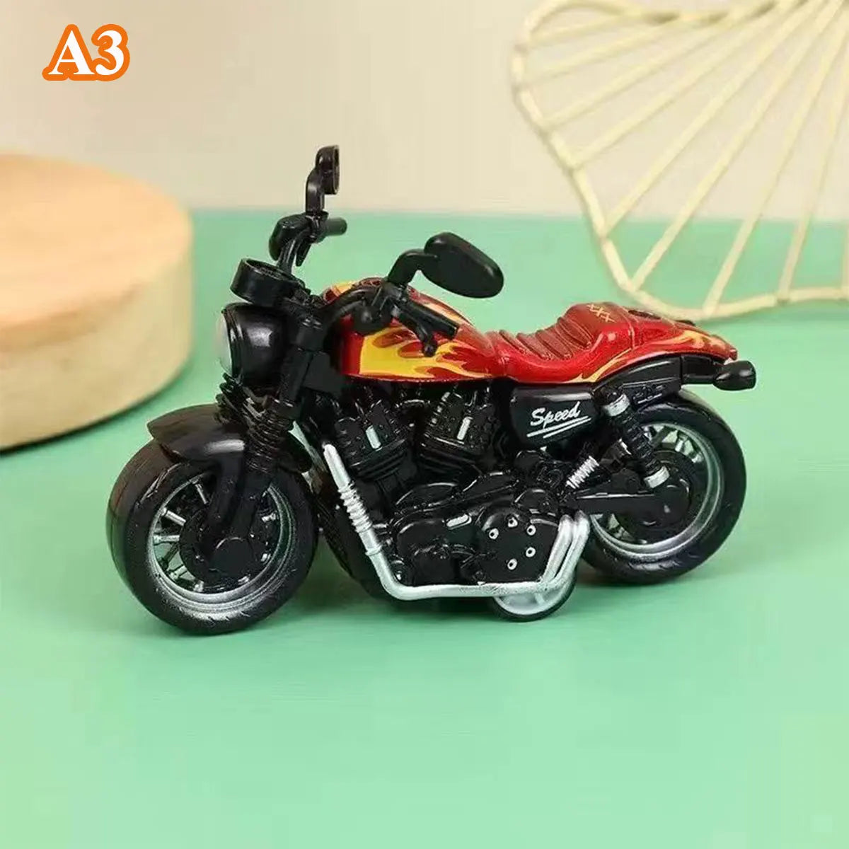 1PCS Motorcycle Model Toys Mini Vehicles Decoration Accessories for Boy Gift Alloy Car Children Birthday Gifts - A1 red