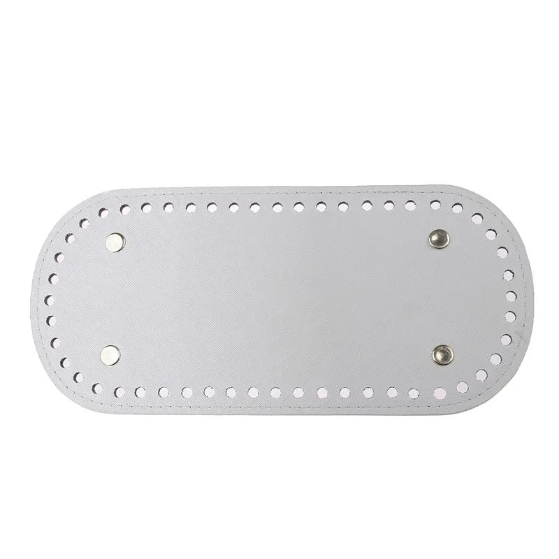 22x10cm Long Bottom for Knitted Bag PU leather Bag Base Handmade Bottom With Holes Diy Crochet Bag Bottom accessories - Beige
