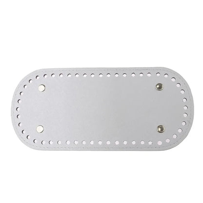 22x10cm Long Bottom for Knitted Bag PU leather Bag Base Handmade Bottom With Holes Diy Crochet Bag Bottom accessories - Beige