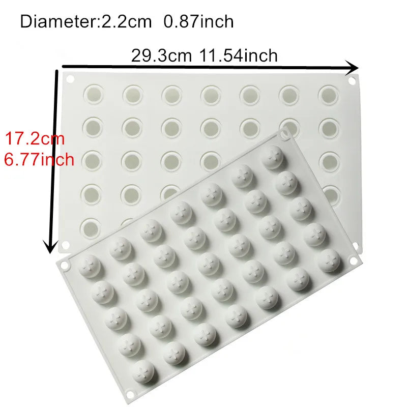 Silicone Chocolate Mold Silicon Ball Cake Moulds 3D Half Sphere Candy Truffle Baking Tray 1piece - 2.2cm ball