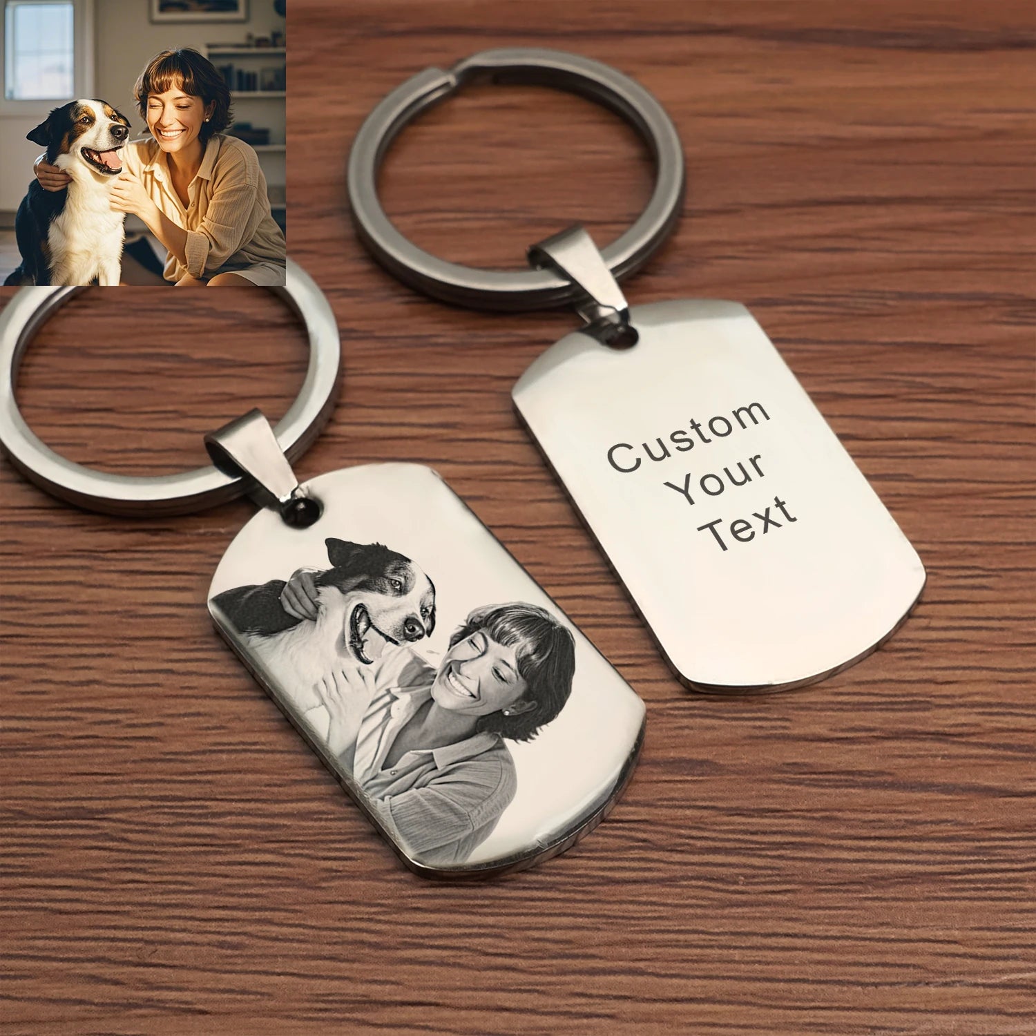Custom Photo Keychains Couple Souvenir Gifts for Men Unisex Pet Keychains Personalized Keepsakes
