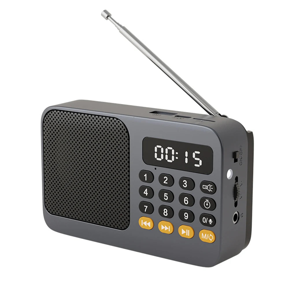 Bluetooth 5.0 Portable FM Radio Small Emergency Recargable Sound Box Mini Vintage Speaker Mp3 Player Support TF Card USB Driv