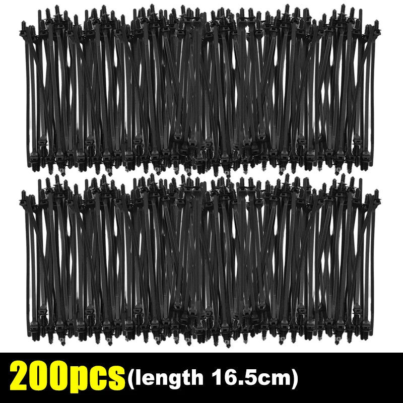 Push Mount Cable Ties Clip Self Locking Zip Tie for Car Automotive Wire Harness Nylon Straps Wire Cable Management Fastener -