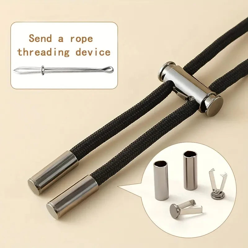 2M Strong Elastic Band Sweatpants Waist Drawstring Strap With Threading Device ,Cord Lock Stopper DIY Sewing Band Accessories