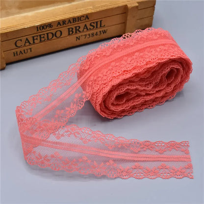 10Yards Lace Ribbon 40mm Wide White African Lace Fabric for Sewing Clothes Embroidered Lace for Crafts Trim Underwear Diy Tul
