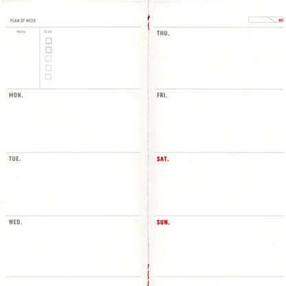 Fromthenon Traveler Notebook Weekly Plan Inner Page Journal Planner Decorative Notebook Replace Accessories Stationery
