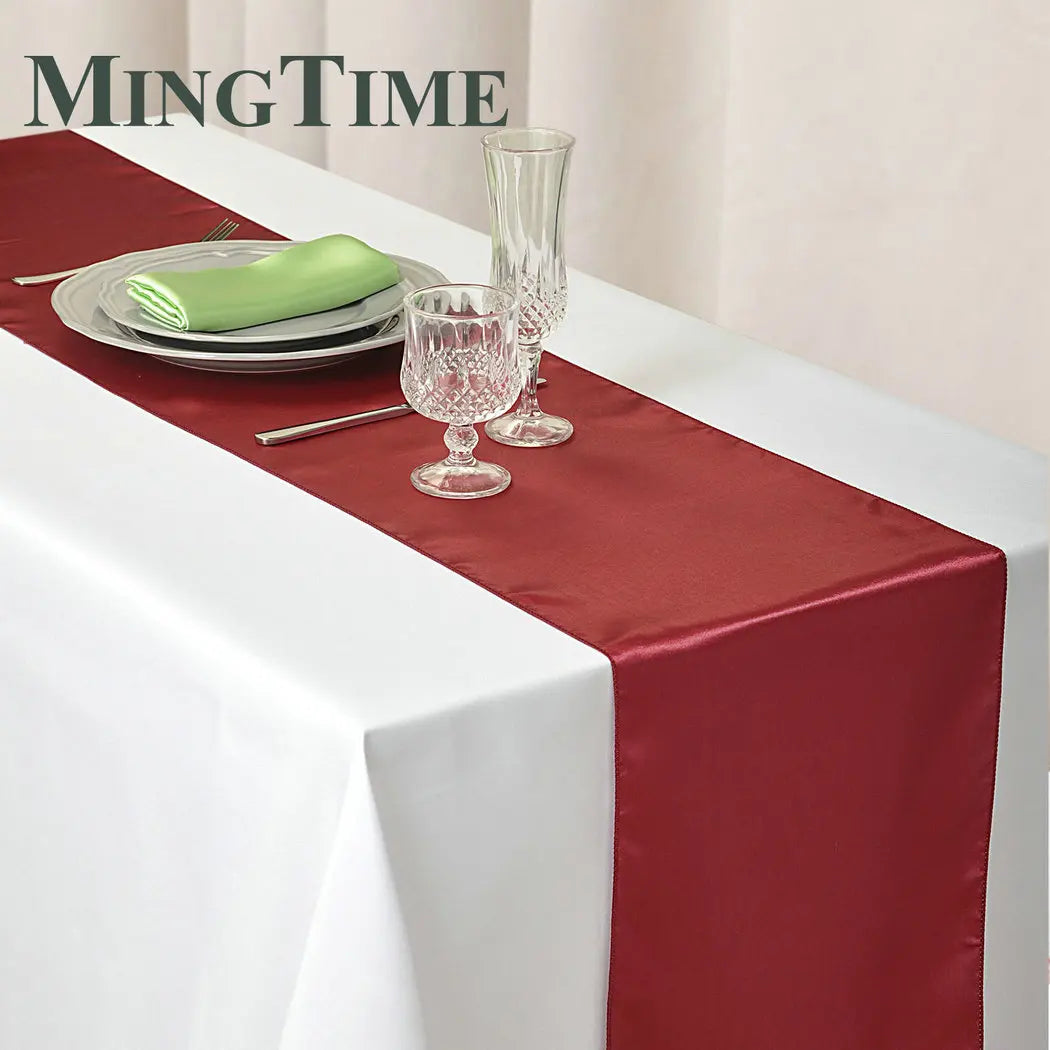 Satin Table Runner 30cm X 275cm Wedding Party Supply Christmas Home Modern Coffee Dining Luxury Table Decoration 12" X 108" -