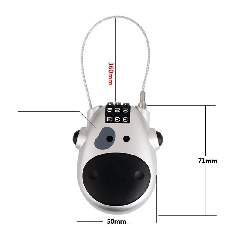 Bicycle Steel Cable Code Lock Suitcase Car Sled Telescopic Wire Rope Lock Bicycle Helmet High-precision Code Wheel Password L