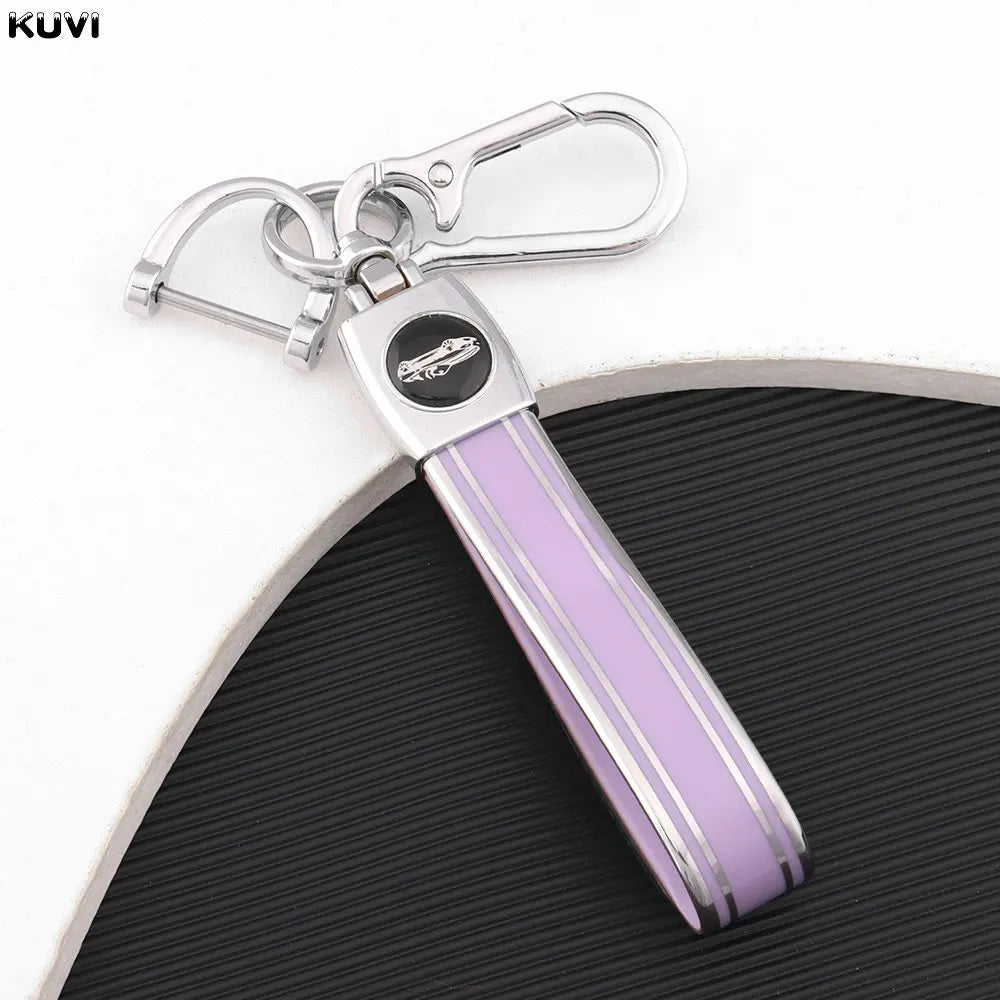 TPU Keychain For Men Women Car KeyRing Girl Gift Car Key Ring Holder Accessories Rotatable Key Chains - Silver Purple