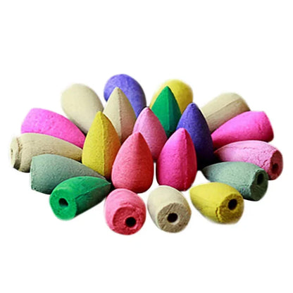 Backflow Incense Cones for Waterfall Mixed Natural Scents Waterfall Incense Burner Holder Gift Ideal for Yoga Aromatherapy - 