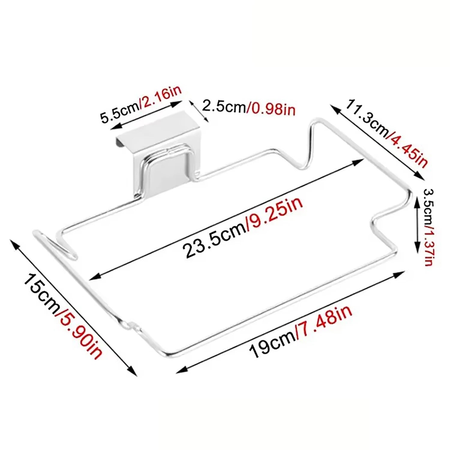 Kitchen Non Perforated Stainless Steel Garbage Rack With Hanging Bracket, Cabinet Door With Cloth And Garbage Bag Storage Rac