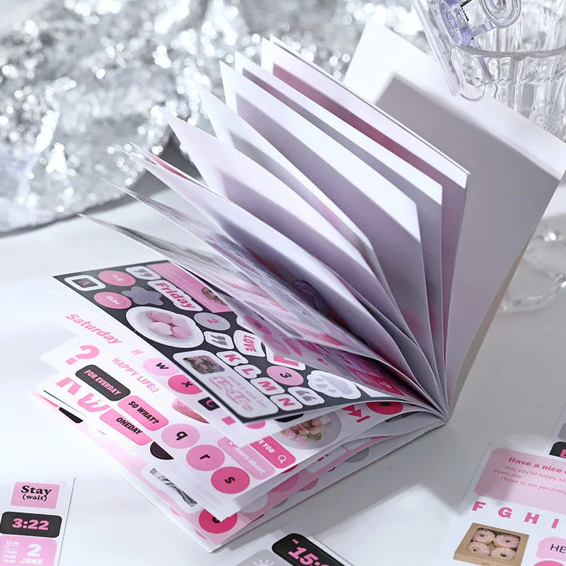 Journamm 20 Pcs Cartoon Collage Sticker Book DIY Scrapbooking Collage Junk Journal Vintage Decor Stationery Suppliesjavascrip