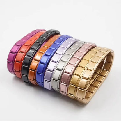 2025 New Men and Women Starry Colors 18 Pieces Italian Charm Fit 9mm Stainless Steel Modular Bracelet Jewelry