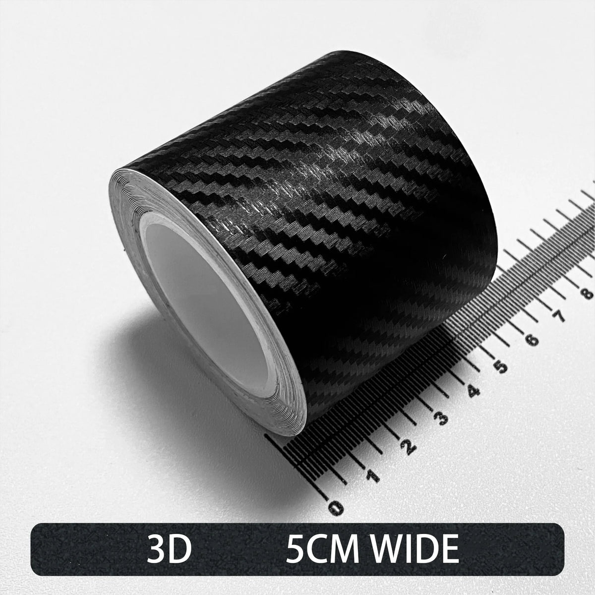 Carbon Fiber Automotive Adhesive Tape Roll Matte Black Protective Car Film Self-Adhesive Film 3D Vinyl Car Film Accessories