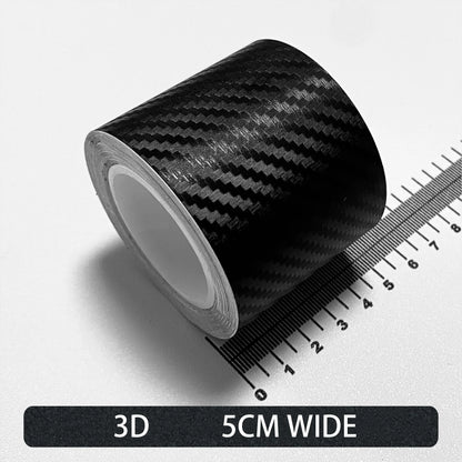 Carbon Fiber Automotive Adhesive Tape Roll Matte Black Protective Car Film Self-Adhesive Film 3D Vinyl Car Film Accessories