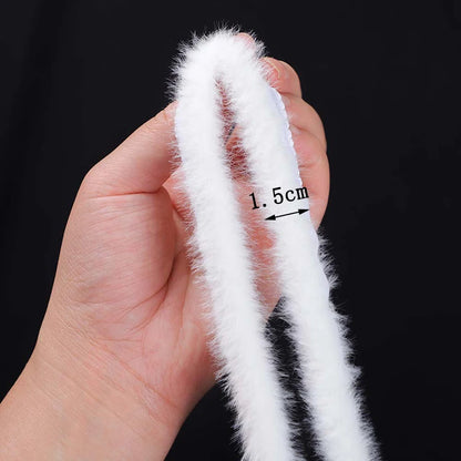 1m Faux Fur Ribbon Tapes DIY Apparel Sewing Fluffy Trim Fabric Sewing Stage Costume Plush Artificial Fur Stripe Decoration