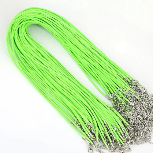 10Pcs/lot 1.5mm 2mm Adjustable Leather Cord Waxed Thread Rope Necklace Extender Chain Lobster Clasp DIY Jewelry Making Findin