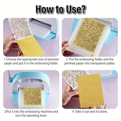1Pc Embossing Folder Leaf Background Pattern Plastic Embossing Folder Machine Template for Card Making Scrapbook Paper Album 