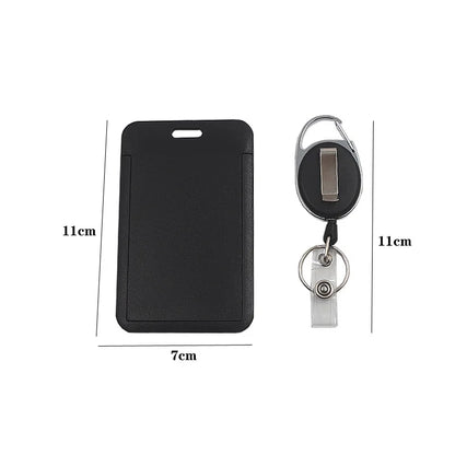 3 pieces/1 piece - High end retractable black work card holder, student meal card holder