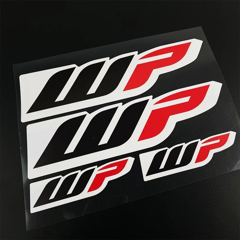 1SET Motorcycle Stickers Motocross Front Forks Wp for Shock Absorbers Cool Logo Suspension Durable Vinyl Decals Decoration - 