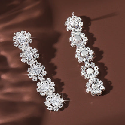 2PC Women's Fashion Trend DIY Pearl Petal Ball Earrings Outdoor Travel Carnival Banquet Party Holiday Dressing Gifts