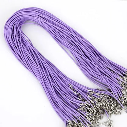 10Pcs/lot 1.5mm 2mm Adjustable Leather Cord Waxed Thread Rope Necklace Extender Chain Lobster Clasp DIY Jewelry Making Findin