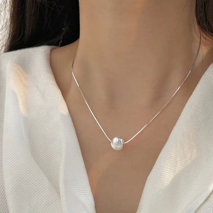 925 Sterling Silver Necklace Bead Pendant Simple for Women Wedding Engagement Jewelry Fashion Classics Gift Party