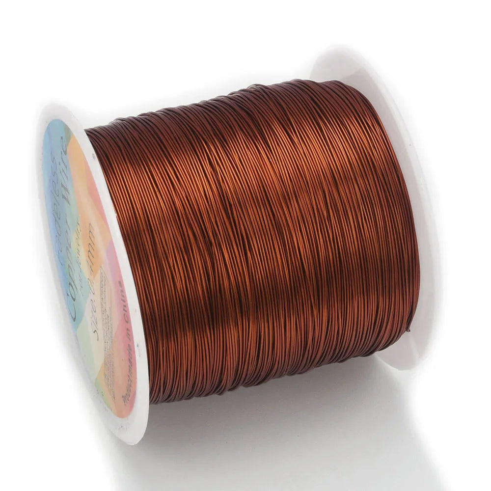 28 26 24Gauge Beading Floral Colored Jewelry Making Copper Craft Wire Soft DIY Metal Craft Art Wire 62-100Meters - Coffee / 3