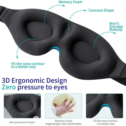 Eye Mask for Sleeping 3D Contoured Cup Blindfold Concave Molded Night Sleep Mask Block Out Light with Women Men