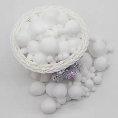 White Pompom 8mm 10mm 15mm 20mm 30mm 40mm Pom Poms Ponpon Crafts Supplies DIY for Kids Garment Sewing Home Wedding Decoration