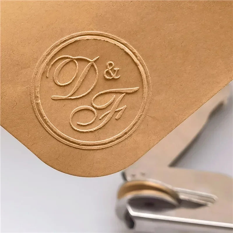 Customize Embossing Stamp Wedding Monogram Embosser Stamp,Personalized 2 initials Embosser Stamp,Wedding gift,hand held embos