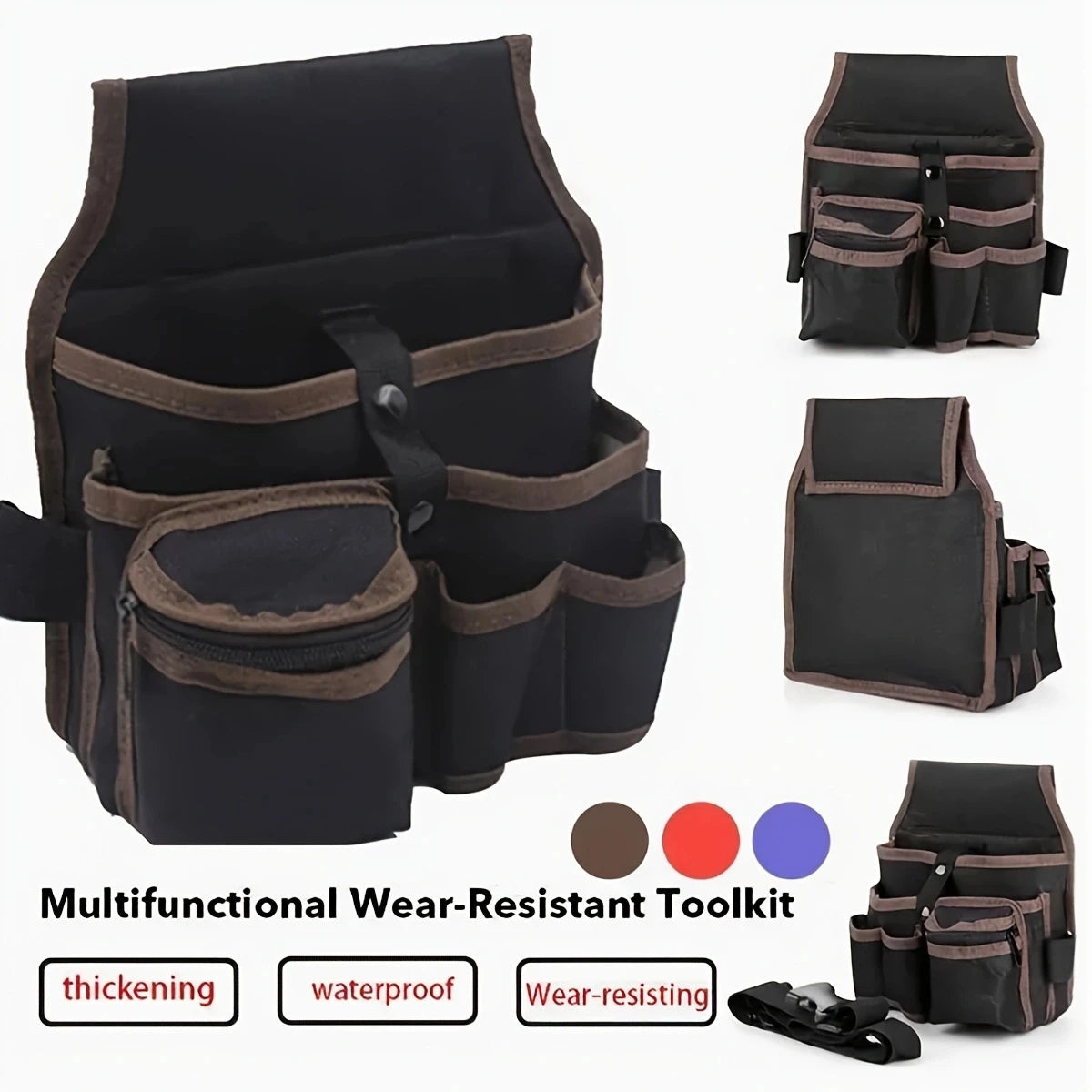 Multifunctional Tool Storage Bag Pouch Belt Hardware Electrician Toolkit Drill Waist Bag Wrench Screwdriver Tool Bags Organiz