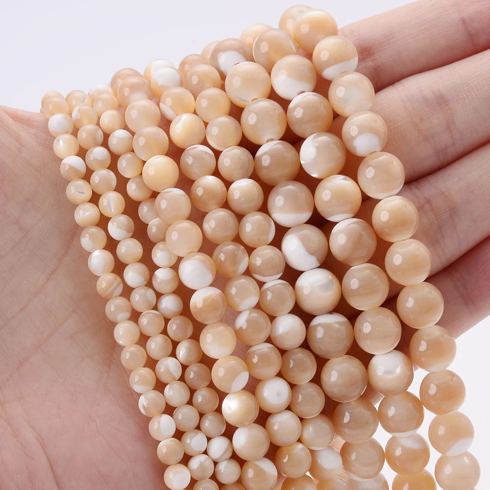 Natural Freshwater Shell Pearls Beads Round Loose Spacer Beads for Jewelry Making DIY Bracelet Necklace Accessories 4 6 8 10m