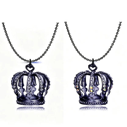 Elegant Crown Pendant Necklace Large Clavicle Chain Sweater Chain Fashion Jewelry Accessory Multiple Colors for Women Girls G
