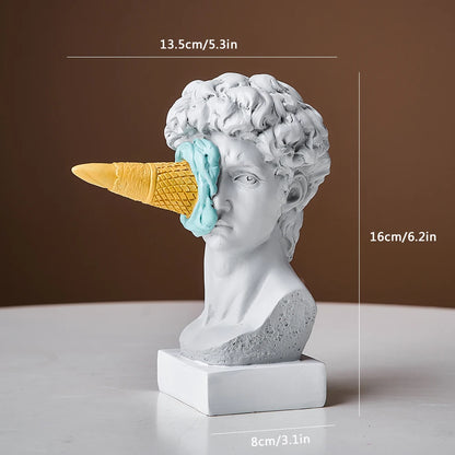 Modern Nordic Figure Ornament Ice Cream David Figurine Home Decor Sculpture Office Bookshelf Desktop Art Decoration David Sta