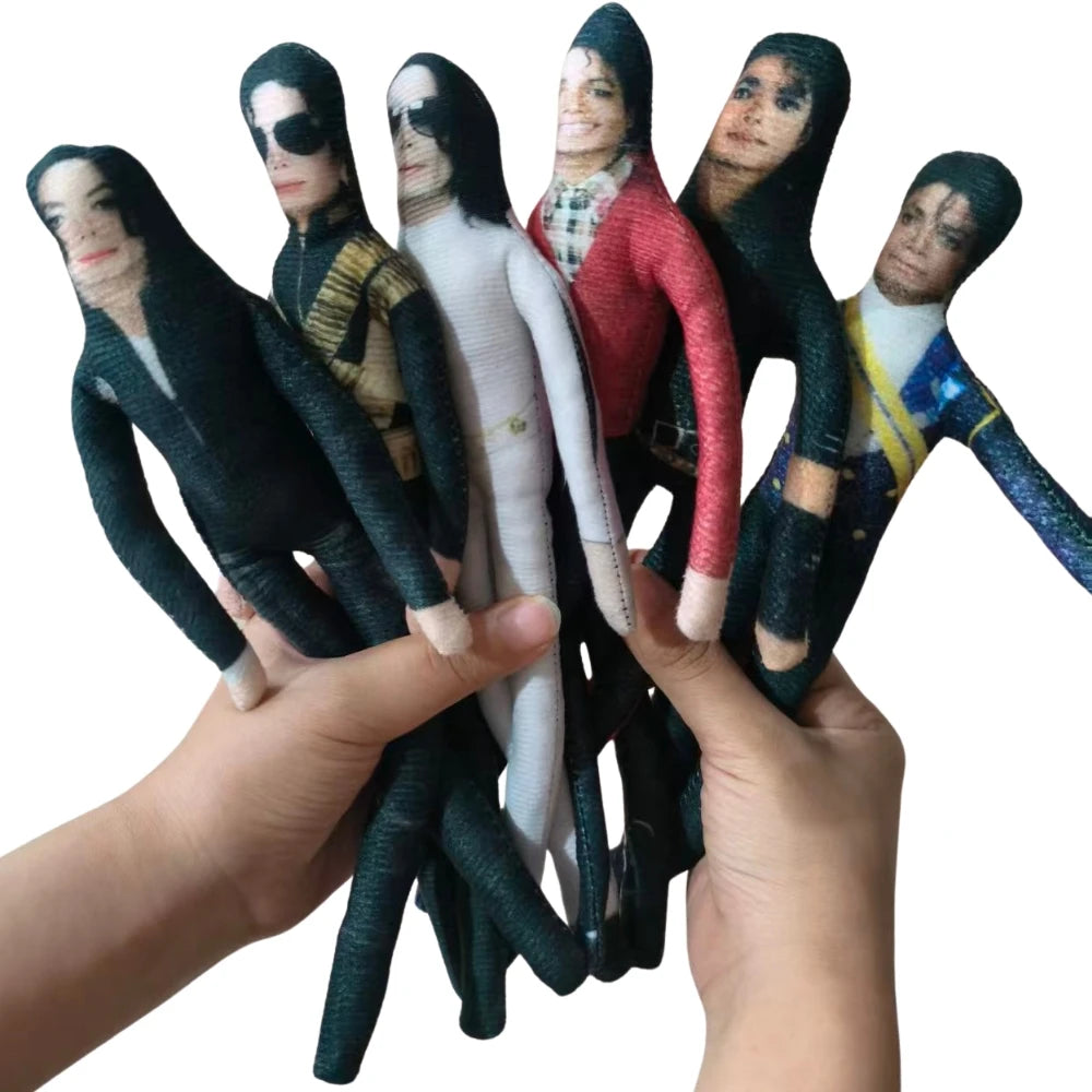 New Style Michael Jackson Cosplay Prop Doll Plush Stuffed Figure Dolls Room Decoration Abstract Joint Mobility Props Gift