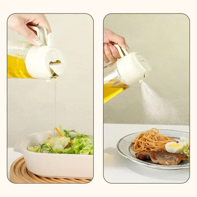2 in 1 200/300/500ml Oil Spray for Kitchen Spray Oil Bottle Oil Washer Vinegar Soy Sauce Sprayer Containers Washer