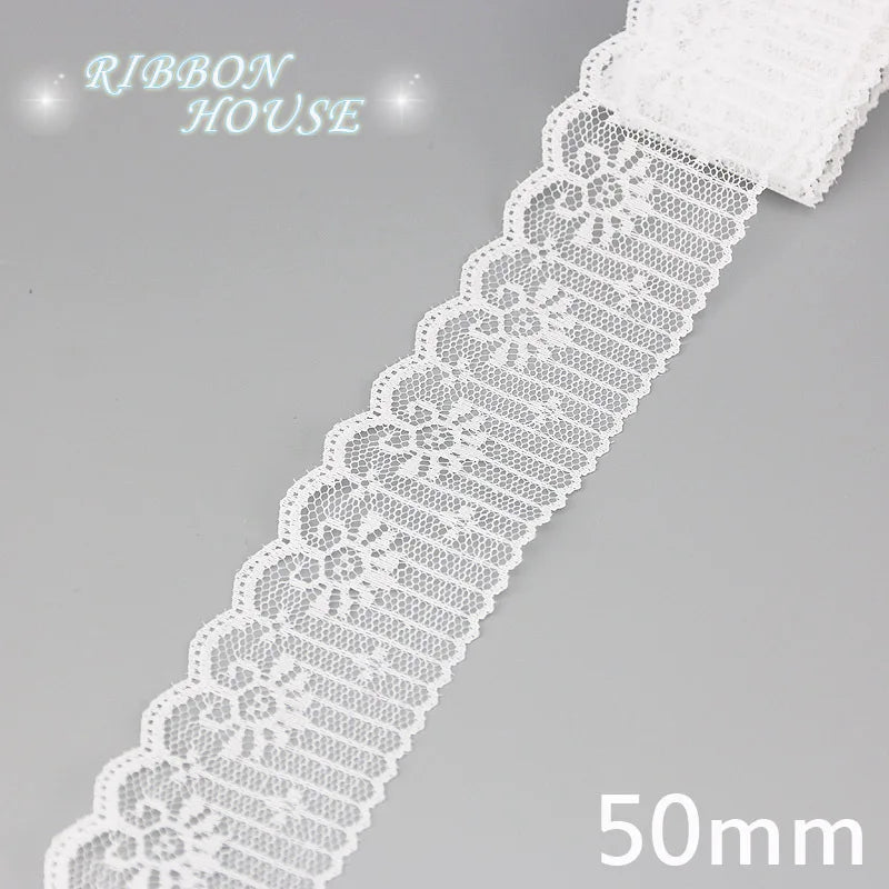 (5 yards/roll) white Lace fabric Webbing Decoration Lovely gift packing polyester Material