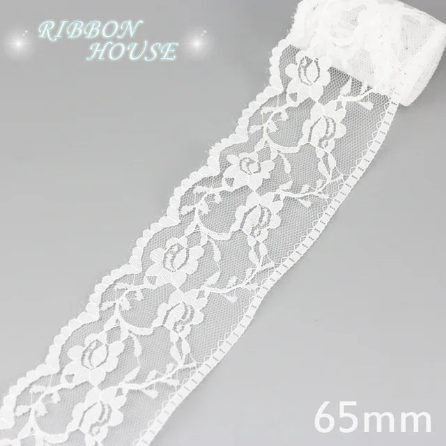 (5 yards/roll) white Lace fabric Webbing Decoration Lovely gift packing polyester Material