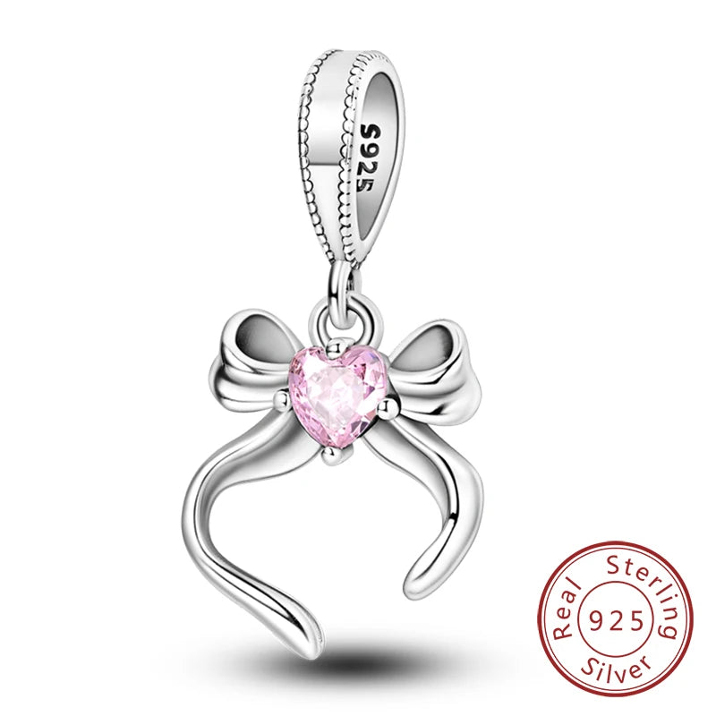 925 Sterling Silve Charms Beads Forever Love Heart Sister Family Life Charms Dangle For Bracelet Woman Jewelry Gifts - KTC100
