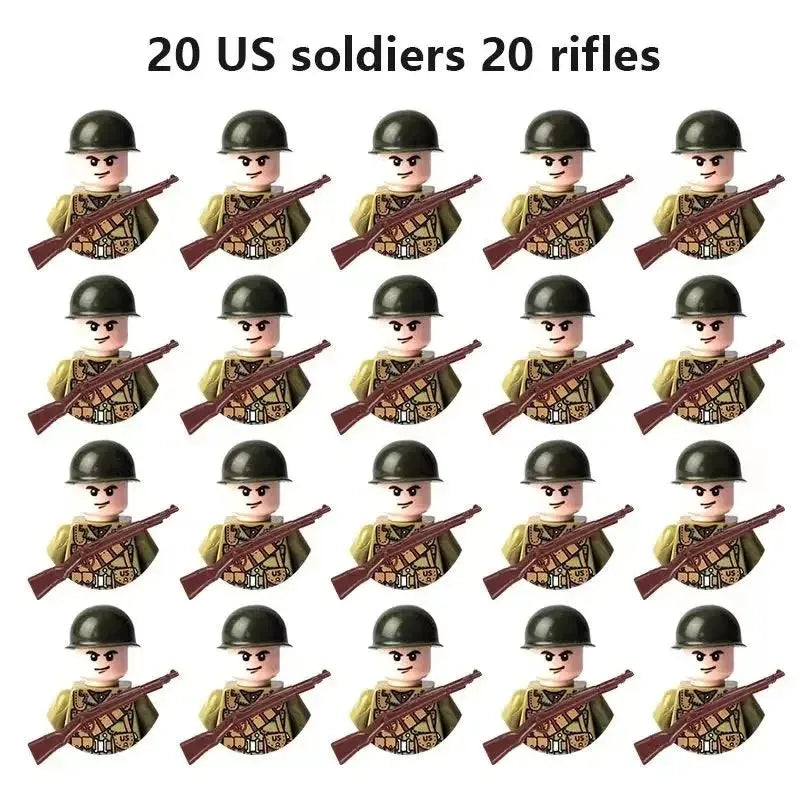 Multi-style military soldiers mini character building blocks DIY assembled building blocks children's collection toys and gif