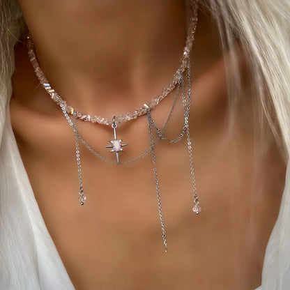 Minimalist Pearl Necklace for Women New Style Luxury Sensation Tassel Cold Tone Feng Shui Xiaomi Bead French Collar Chain