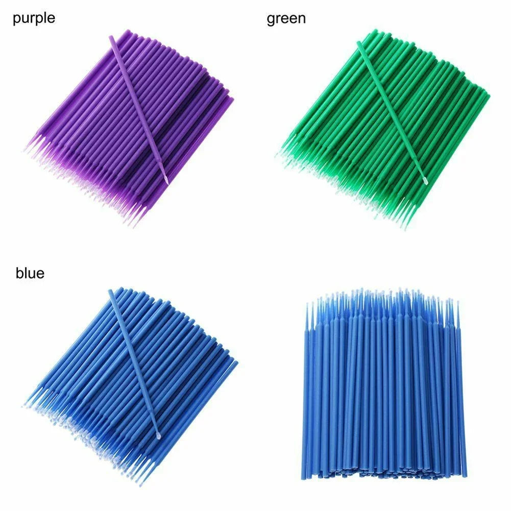 100Pcs Up Paint Micro Brush Tips 1.5mm Mini Car Touch Up Paint Micro Brush Purple Auto Applicator Sticks Detailing Car Produc
