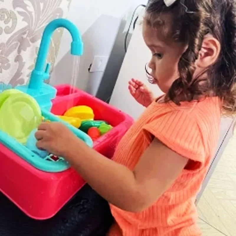 Kitchen Toy Plastic Dish Wash Sink Set Children Simulation Pretend Role Play Housework Kit Early Educational Toys for Childre