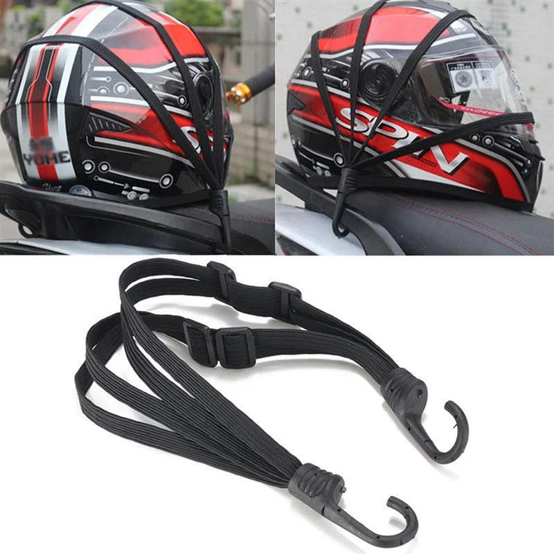 Universal 60cm Motorcycle Luggage Strap Moto Helmet Gears Fixed Elastic Buckle Rope High-Strength Retractable Protective Net 