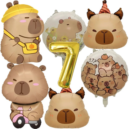 Birthday Decoration Capybara Birthday Invitation Card Cup Tablecloth Plate Napkin Poster Baby Shower Birthday Girl Party Favo