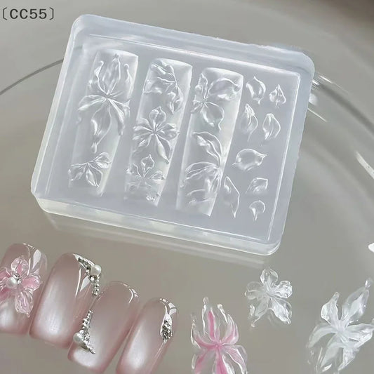 〔CC55〕Lily Flower Sea Shell Conch Coral Starfish 3D Acrylic Nail Mold Nail Decorations DIY Silicone Manicure Mold Nail Art Mo