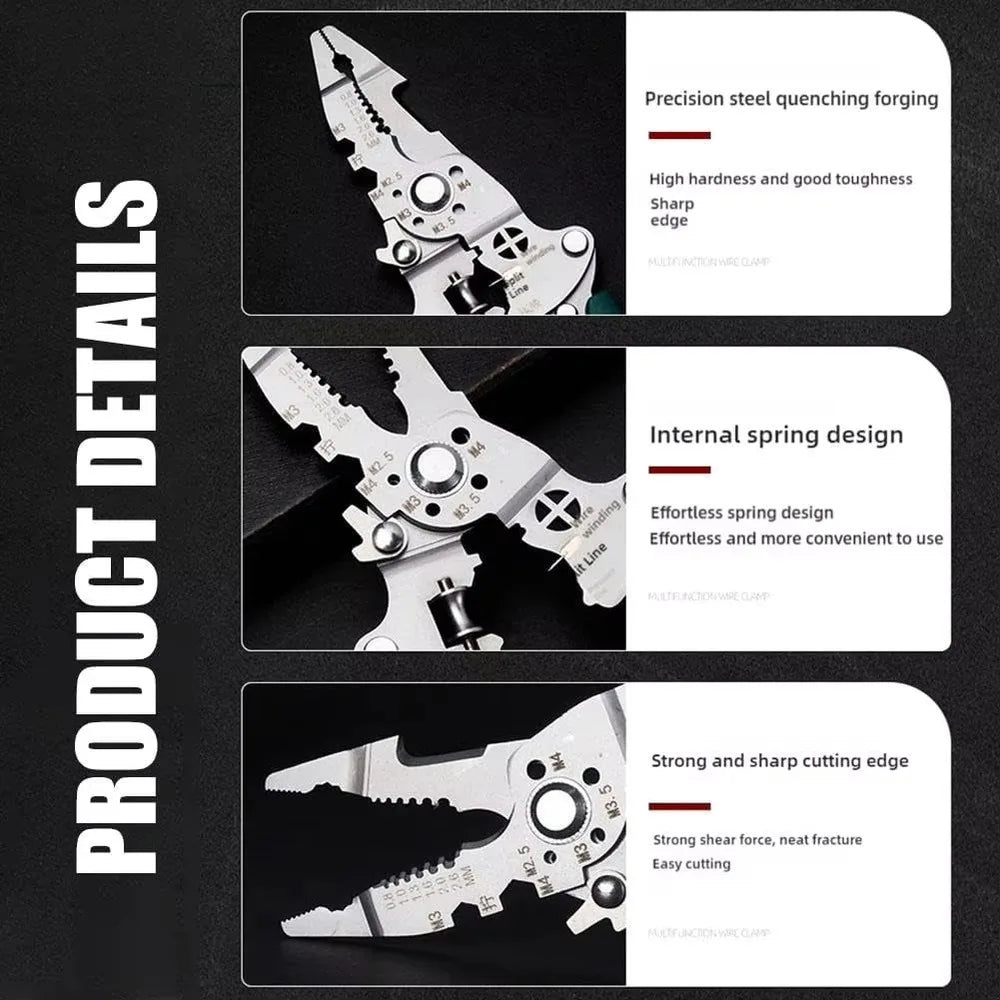 Foldable 18-in-1 Wire Stripping Pliers Crimping Tool - Multifunctional Electrician Pliers, Professional-Grade Electrician Too